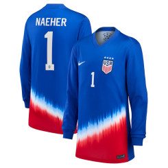 Kids Alyssa Naeher Royal USWNT 2024 Away Replica Long Sleeve Jersey