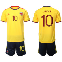 #10 JAMES Colombia Yellow 2022 Qatar World Cup Home Replica Jersey (With Shorts)