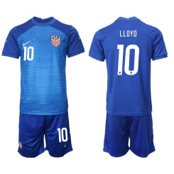 10 LLOYD USA Blue 2022 Qatar World Cup Away Replica Soccer Jersey (With Shorts)