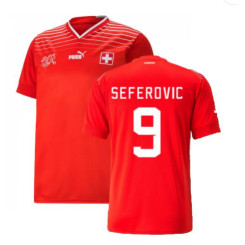 Seferovic 9 Switzerland Red 2022 Qatar World Cup Home Authentic Soccer Jersey 