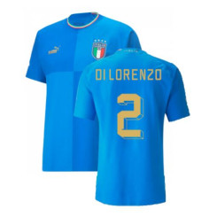 DI LORENZO 2 Italy Blue 2022 Qatar World Cup Home Authentic Soccer Jersey 