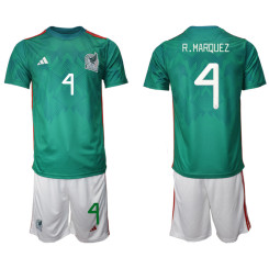 4 R.MARQUEZ Mexico Green 2022 Qatar World Cup Home Replica Soccer Jersey (With Shorts)