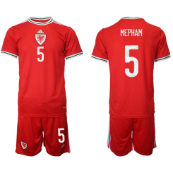 5 MEPHAM Wales Red 2022 Qatar World Cup Home Replica Soccer Jersey (With Shorts)