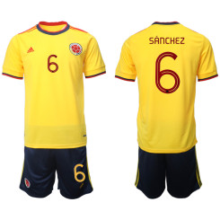 #6 SANCHEZ Colombia Yellow 2022 Qatar World Cup Home Replica Jersey (With Shorts)