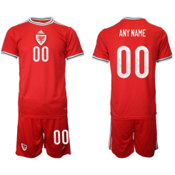 CUSTOM Wales Red 2022 Qatar World Cup Home Replica Soccer Jersey (With Shorts)