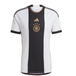 CUSTOM Germany National Soccer 2022 World Cup White And Black Home Replica Jersey