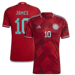 Colombia National Soccer 10 James Rodriguez 2022 World Cup Red Away Authentic Jersey