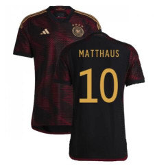 Germany National Soccer 10 MATTHAUS 2022 World Cup Black And Red Away Replica Jersey