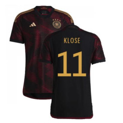 Germany National Soccer 11 KLOSE 2022 World Cup Black And Red Away Replica Jersey