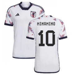 Japan National Soccer 10 MINAMINO 2022 World Cup White Away Authentic Jersey.jpg