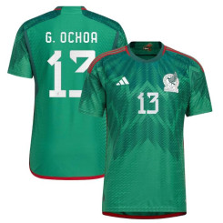 Mexico National Soccer 13 Guillermo Ochoa 2022 World Cup Green Home Authentic Jersey