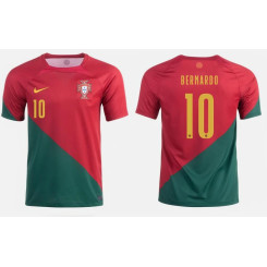 Portugal National Soccer 10 BERNARDO 2022 World Cup Red And Green Home Replica Jersey