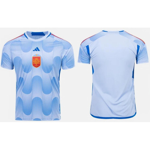 Youth Spain National Soccer 2022 World Cup Light Blue Away Replica Jersey